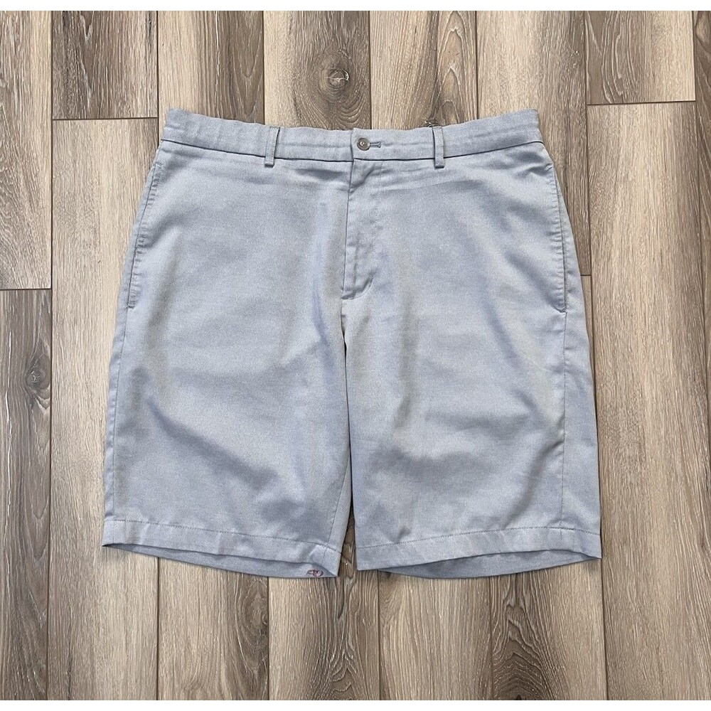 Walter Hagen Golf Shorts Mens 34 Gray 10” Stretch Flat Front Chino Essentials